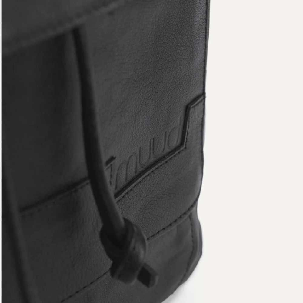 Muud Black Gimo Leather Backpack BNWT - Picture 8 of 13